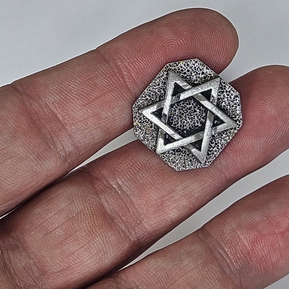Vintage Virgil Sterling Silver Star of David Cufflinks 1” Judaica Jewish 19.7g - Picture 8 of 10